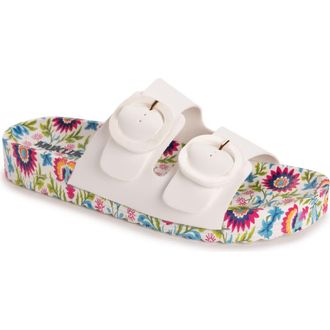 Muk Luks Womens Grand Cayman Sandal in White Floral at Nordstrom, Size 11