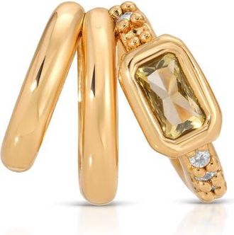 Ettika Single Cluster Ear Cuff in Peridot at Nordstrom