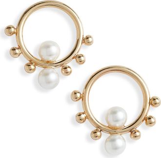 Poppy Finch Circle Bubble Cultured Pearl Drop Earrings in Gold at Nordstrom