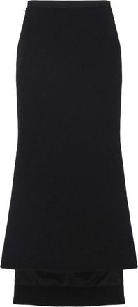 Lanvin Black Solid Midi Skirt