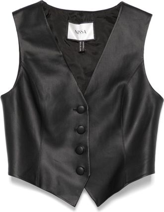 Nissa Gilet in similpelle - Nero