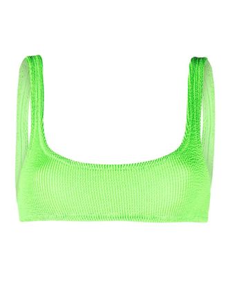 MC2 Saint Barth Naomi crinkled bikini top - women - Elastane/Polyamide - M/L - Green