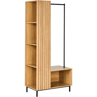 Beliani Beliani - Open Wardrobe 5 Shelves mdf Open Shelves Clothes Rack Light Brown Leandro