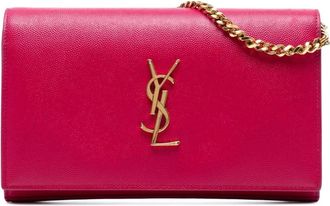 Saint Laurent Pre-owned Cross Body Bags, female, Pink, Size: ONE SIZE Pre-owned Chain Wallet