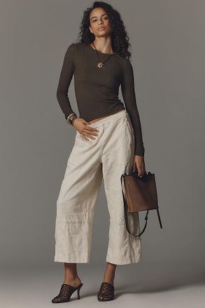 Pilcro The Izzie Relaxed Pull-On Barrel Pants by Pilcro: Jacquard Edition