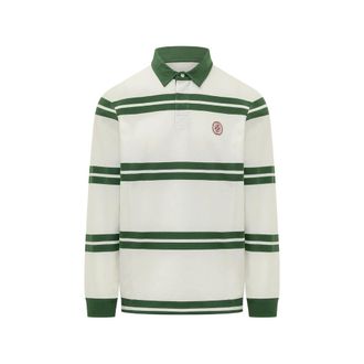 Dr&ocirc;le de Monsieur Striped Long-sleeve Polo Shirt