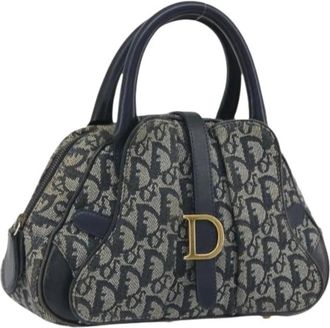 Dior Pre-owned Trotter Canvas Hand Bag - Dames - Vintage Handtas - Blauw - ONE Size - Vintage