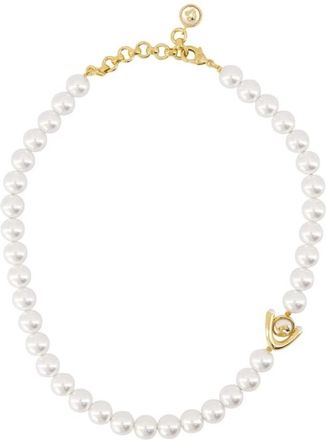 Casablanca Lotus Parel Ketting - Dames - Kettingen - Wit - ONE Size - Accessoires