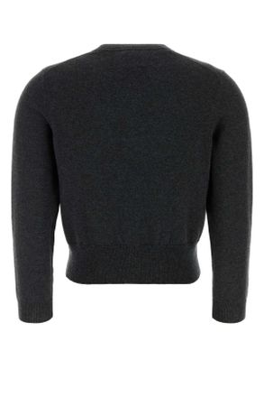 Isabel Marant Womens Cotton-Wool Blend Cardigan Charcoal Laine Bord