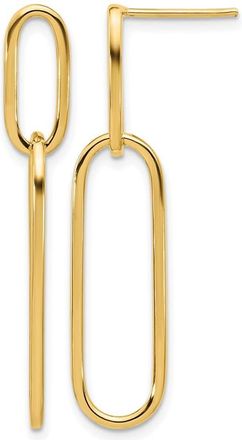 Diamond2Deal 14k Yellow Gold Paperclip Drop Dangle Earrings