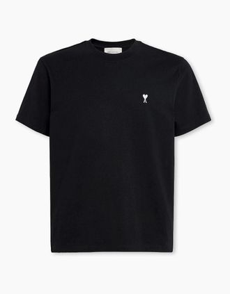 Ami Mens Mens Black Ami Paris Ami De Coeur Cotton T-Shirt - Size: 38