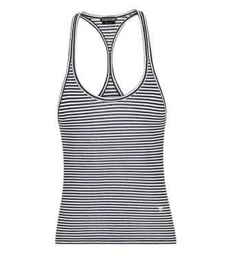 Tom Ford Black Stripes Scoop Neck Tank Top