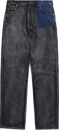 Maison Margiela panelled mid-rise straight-leg jeans - men - Cotton - 31 - Grey