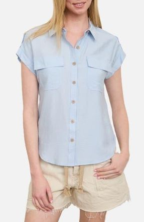 Blu Pepper Button Front Shirt in Ice Blue at Nordstrom Rack, Size Medium