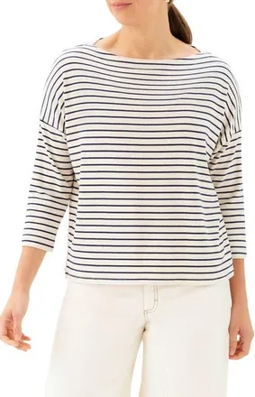 Karen Kane Stripe Boat Neck Top in Cream W/Navy at Nordstrom, Size X-Small