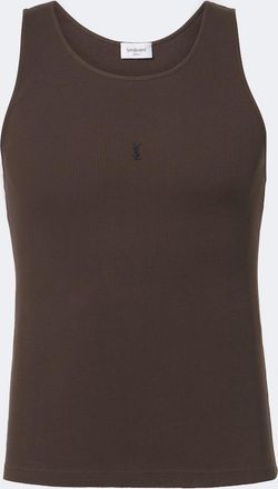 Saint Laurent Cassandre cotton tank top