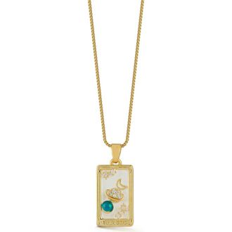 Sphera Milano The World Tag Pendant Necklace in Gold at Nordstrom Rack
