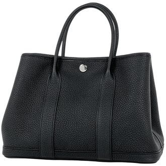 Herm&egrave;s Garden Black Negonda Leather Handbag Tote Bag (Pre-Owned)