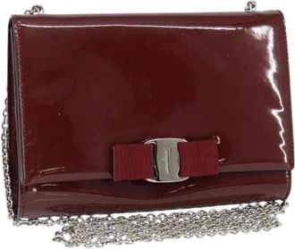 Ferragamo Pre-owned Cross Body Bags, female, Red, Size: ONE SIZE Pre-owned Coated Canvas Shoulder Bag