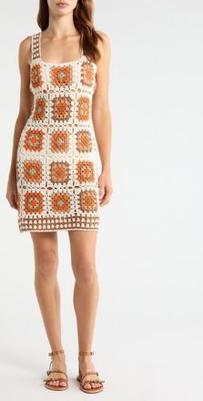 Elan Crochet Cover-Up Dress in White Clay Com at Nordstrom, Size X-Small