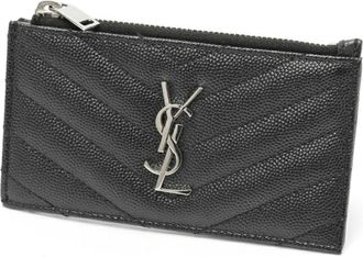Saint Laurent Black Leather Coin Purse/Coin Case (Pre-Owned)