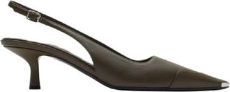 Burberry Chisel Buckle Fastening Leather Pumps, Brand Size 37 ( US Size 7 )