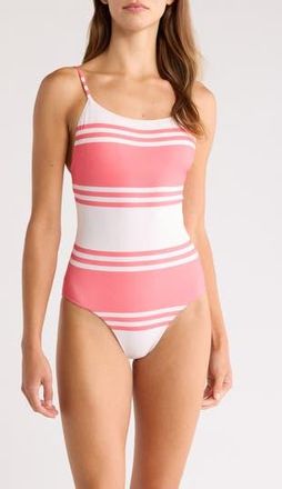 Lemlem Elene Stripe Rib One-Piece Swimsuit in Ayele Fragaria at Nordstrom Rack, Size X-Large