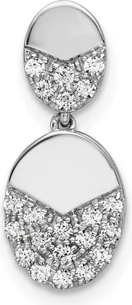 Diamond2Deal 14K White Gold Lab Grown Diamond Dangle Chain Slide Pendant (0.22ct, VS, G-H)