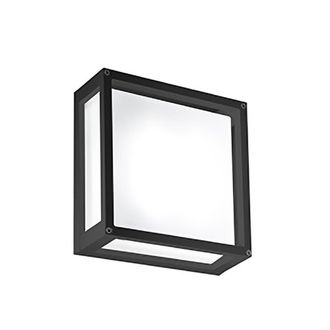 Zafferano Lampada Da Parete E Soffitto A Led 20w Ip54 3000k In Alluminio Pressofuso Grigio Scuro 25x25x9.5 Cm Per Ambienti Interni Ed Esterni Di Design Moderno