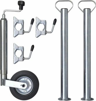 vidaXL Vidaxl - Rueda Jockey De Remolque Con 2 Soportes 1 Abrazadera Dividida