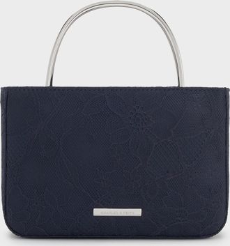 Charles & Keith Jennis Lace & Satin Top Handle Bag