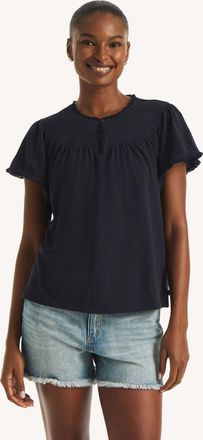 Nautica Womens Flutter-Sleeve T-Shirt