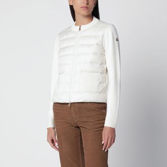 Moncler Cardigan con zip imbottito bianco