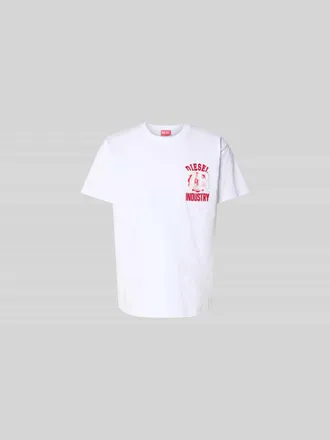Diesel Regular Fit T-Shirt aus reiner Baumwolle in Weiss, Gr&ouml;&szlig;e XL