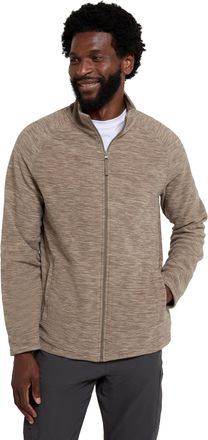 Mountain Warehouse Snowdon Mens Full Zip Fleece - Midlayer Pullover, Breathable Jacket, Soft Outerwear, Smooth Fleece Top - For Spring Summer, Travelling Light Brown 4XL