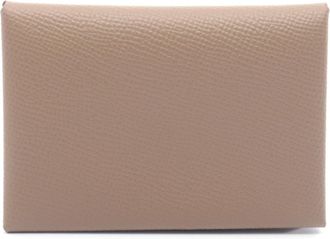 Herm&egrave;s Gray Epsom Leather Coin Purse/Coin Case (Pre-Owned)