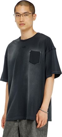 Diesel Faded T-shirt with ripped pocket detail - T-Shirts - Man - Black