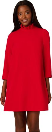 Adrianna Papell Womens Trapeze Mock Neck Dress - Red - Size Small