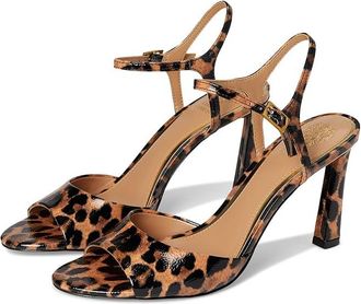 Vince Camuto Lilah Ankle Strap High Heel Sandal Womens Sandals Black/Natural : 9.5 M, Leather