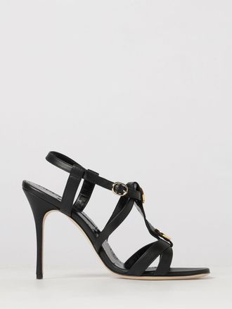Manolo Blahnik Giza Embroidered Nappa Leather Stiletto Sandals