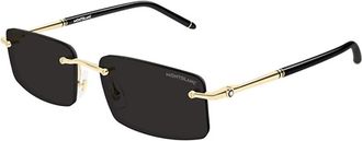 Montblanc Mb 0443S Zonnebril - unisex - Zonnebrillen - Geel - 56 MM - Nylon - Accessoires