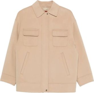 Max Mara Chaqueta Utilitaria de Mezcla de Lana - Jackets - Mujer - Beige - 2XS