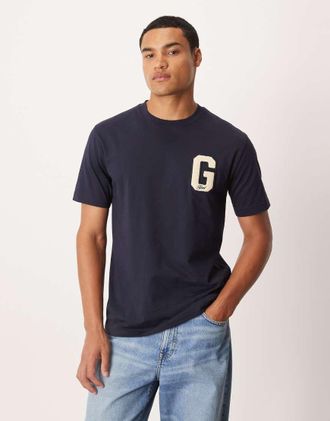 GANT T-shirt blu navy con logo college a G