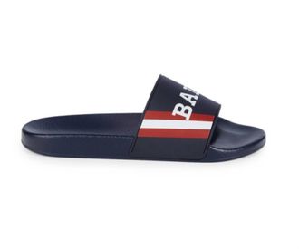 Bally Mens Simon 6234035 Rubber Sandals In Ink Logo