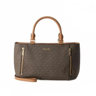 Michael Kors SM Zip Satchel - Dames - Tassen - Bruin - Maat: ONE Size Synthetisch