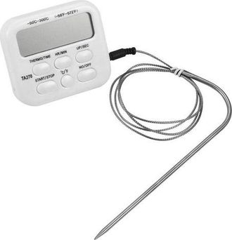 OEM Term&oacute;metro Digital Con Pantalla Lcd Grande Ta278 Para Cocinar Alimentos, Ahumador, Horno, Barbacoa, Reloj Y Temporizador Con Sonda. Herramientas De Co