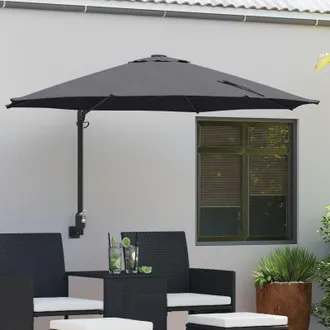 Berkfield Home Patio Umbrella Anthracite Powder-Coated Steel, Polyester Large