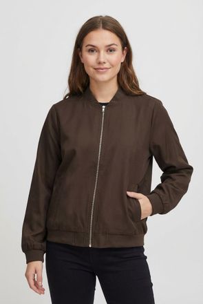Vila Blouson VILA VIPAPAYA L/S BOMBER JACKET - NOOS, Damen, Gr. 34, coffee bean, Web, Obermaterial: 100% Polyester, unifarben, regular fit normal, Rundhals