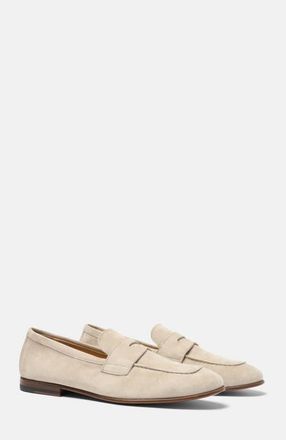 Scarosso Gregory Loafers in Cream - Suede at Nordstrom, Size 40.5