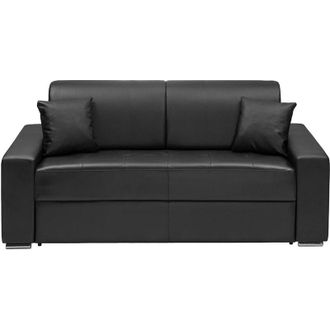 Vente-Unique Vente-unique - Divano letto 3 posti a ribalta in similpelle Nero - Larghezza Materasso 140 cm - Spessore 18 cm - emir